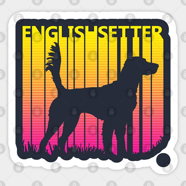 Funny English Setter Dog Retro 1980s Gift Sticker by GWENT